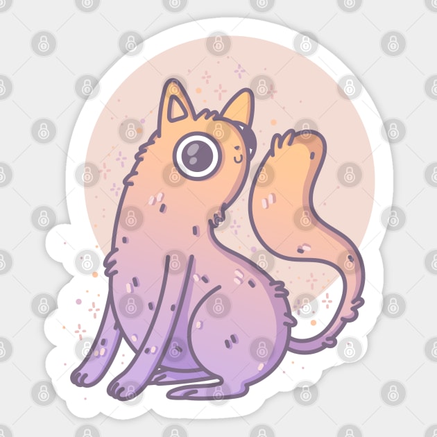 Weird Cat Sticker by Meeko_Art